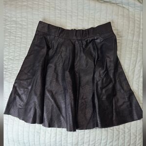 Sleek Black Leather Mini Skirt